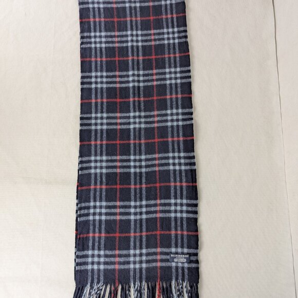 Burberry Unisex Check Cashmere Scarf Blue – Pre-Loved – Soft Warm Designer Wrap - Picture 4 of 7